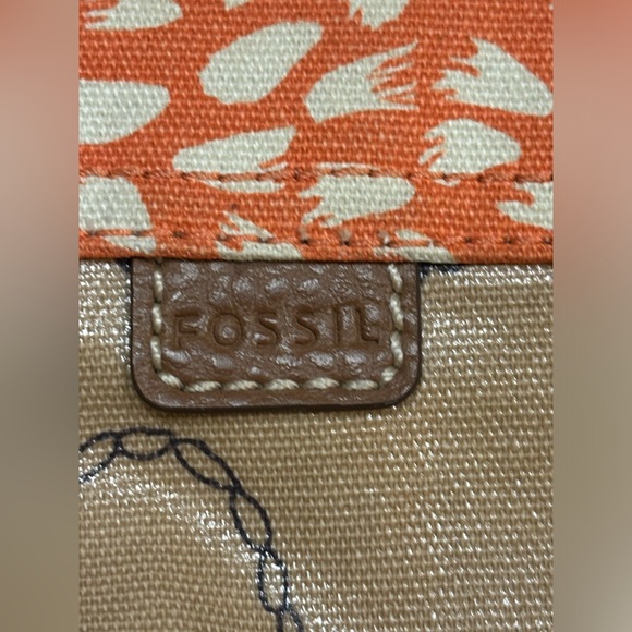 FOSSIL Key-Per Birdcage Coated Canvas Shoulder Tote Bag Purse 16x13x5” - Picture 9 of 15